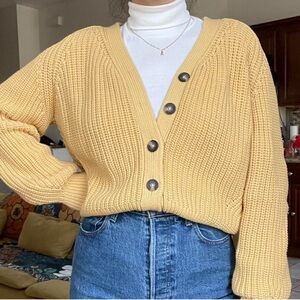 Everlane Yellow Cardigan Sweater